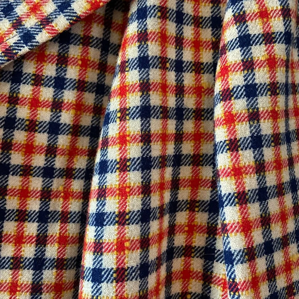 Pendleton Vintage Plaid 100% Wool Button Front Belted 49er Jacket - Picture 7 of 10